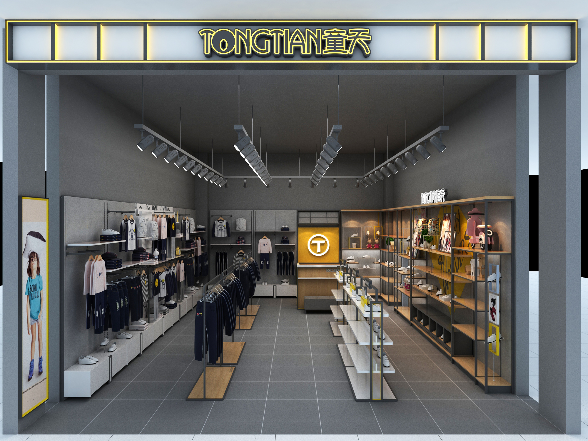 童裝展柜，童天童裝展柜廠